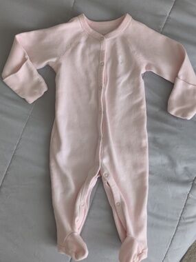 Ralph Lauren Baby Girl Pink Footed Sleeper Pajamas 6 months